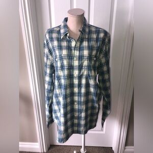 Lucky Brand Blue and White Plaid Men's Shirt
